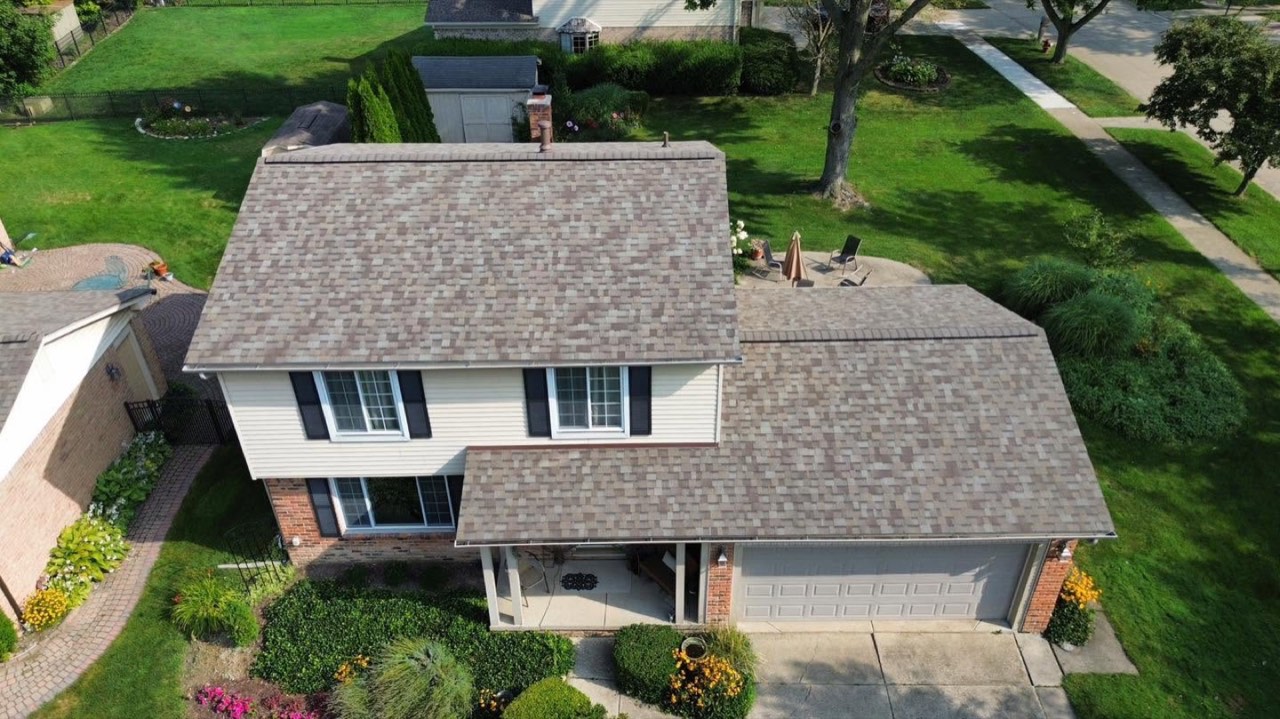 Royal Oak home with a new driftwood architectural shingle roof